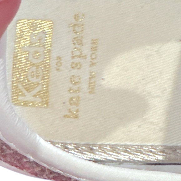 KATE SPADE KEDS COLLAB WHITE SEQUINED FLORAL APPLIQUÉ DETAIL LACEUP SNEAKERS 9 - Picture 7 of 11